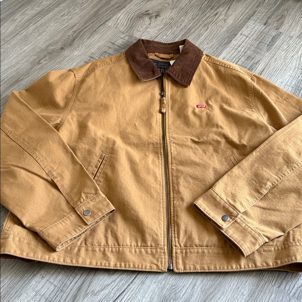 Levi's NWT Canvas Barn Jacket Medium Tan Corduroy Chore Coat - Picture 2 of 12